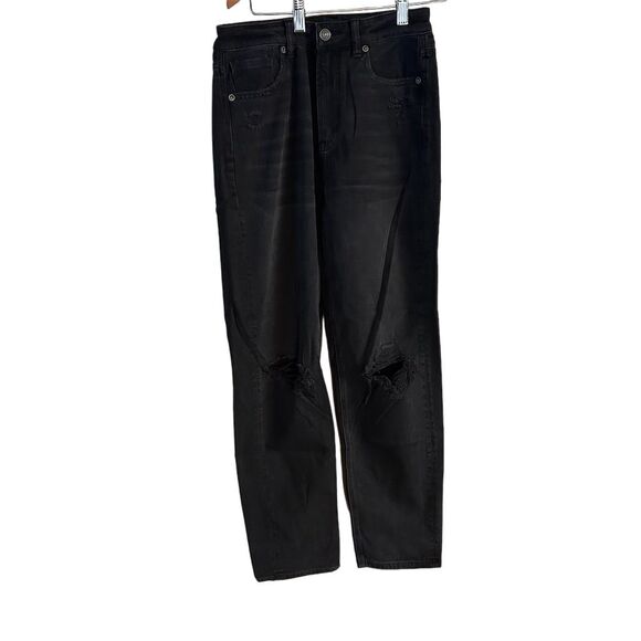 American Eagle Outfitters Denim - American Eagle Women's Size 2 Black Mom Jeans Ripped High-Waisted